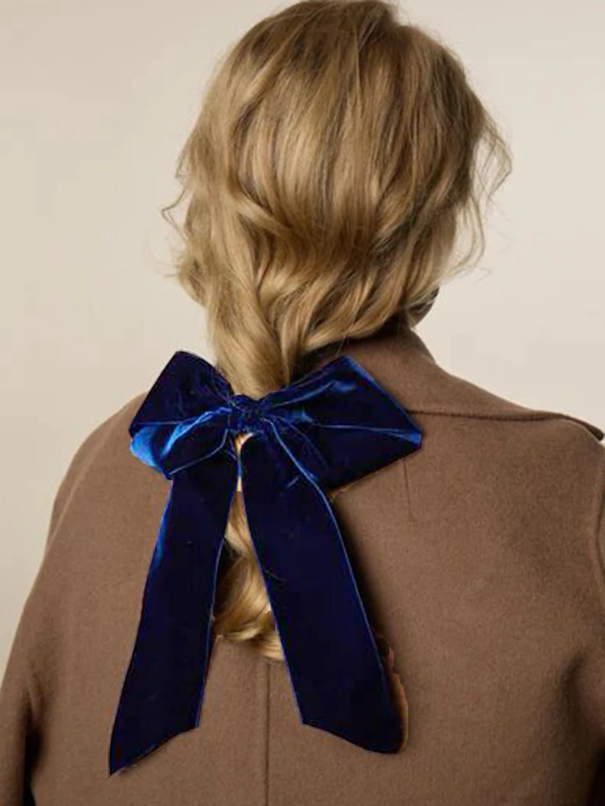 Lystrfac Velvet Ribbon Overise Hair Bow for Women Girls Solid Color Hair Rope Elastic Hair Band Hair Tie Hair Accessories