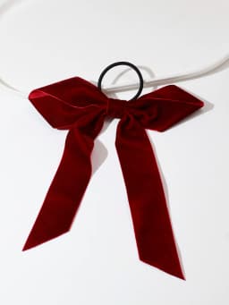 Lystrfac Velvet Ribbon Overise Hair Bow for Women Girls Solid Color Hair Rope Elastic Hair Band Hair Tie Hair Accessories