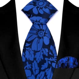 Fashion Royal Blue Men Tie Luxury Plaid Stripes Paisley High Quality Pocket Square Necktie Sets Groom Wedding Busienss Gifts