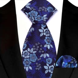 Fashion Royal Blue Men Tie Luxury Plaid Stripes Paisley High Quality Pocket Square Necktie Sets Groom Wedding Busienss Gifts