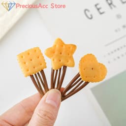 1/4Pcs Cute Biscuit Hairpin Creative Girls Simple Cookie Shape Side Top Hair Clip Headdress Hair Ornament Hair Accessories