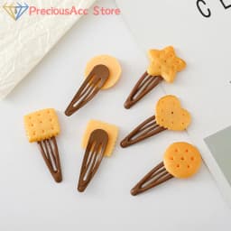1/4Pcs Cute Biscuit Hairpin Creative Girls Simple Cookie Shape Side Top Hair Clip Headdress Hair Ornament Hair Accessories
