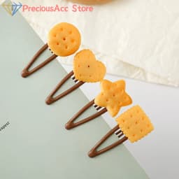 1/4Pcs Cute Biscuit Hairpin Creative Girls Simple Cookie Shape Side Top Hair Clip Headdress Hair Ornament Hair Accessories