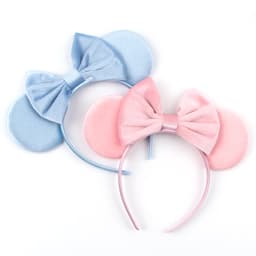 1pc Elegant Velvet Hair Accessory Fashion Solid Color Mickey Mouse Ear Headband For Wear Party Theme Parks Women Headband