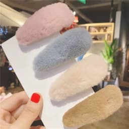 Adorable Versatile Waterdrop Hair Clips Fluffy Solid Color Side Clip Moving Clip Women Hair Accessories