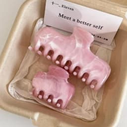 New Ink Wash Pattern Hair Claw Clips Square Pink Crab Hair Clip Plastic Large Hair Claw Headdress