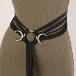 Ladies' Fashion Bohemian PU Waist Belt, Moon Tassel Woven Tie Waist Cincher, Vintage Distressed Waist Rope, Retro Dress Matching