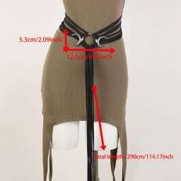Ladies' Fashion Bohemian PU Waist Belt, Moon Tassel Woven Tie Waist Cincher, Vintage Distressed Waist Rope, Retro Dress Matching