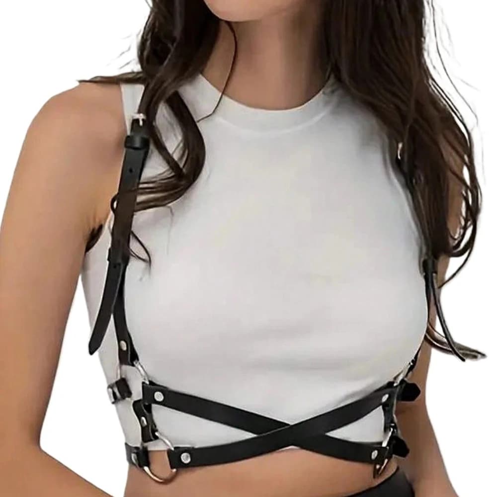 Women Fashion PU Leather Harness Belt Gothic Sexy Waistband Street Style Punk Belt Exotic Leisure Tourism Clothing Accessory