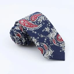 Classical Men's Floral 6cm Tie Skinny Cotton Linen Blue Green Flowers Paisley Pattern Necktie Wedding Party Accessories Gifts