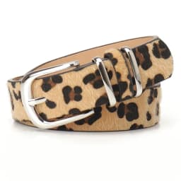 Leopard Print Faux Horsehair Waist Belt Silver Pin Buckle Fashion Ladies Decorative Waistband Casual Strap for Jeans Dress Pants