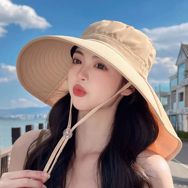 Assorted Color Women's Wide Brim Bucket Hat Neck Flap Durable Comfortable Packable Outdoor Activities Daily Commute Shopping