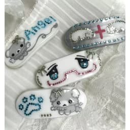 Vintage Y2K Kawaii Dog Paw Angel Bear Cross Wings Sweet Side Clip Hairpin Hair Accessories For Women Girls