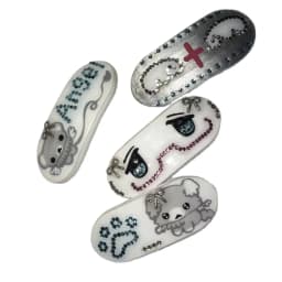 Vintage Y2K Kawaii Dog Paw Angel Bear Cross Wings Sweet Side Clip Hairpin Hair Accessories For Women Girls