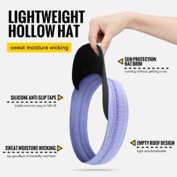 WRELS Sun Visor Hat Breathable Topless UV Protection Sports Cap Adjustable Outdoor Sports Tennis Golf Running Sunscreen Cap