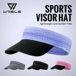 WRELS Sun Visor Hat Breathable Topless UV Protection Sports Cap Adjustable Outdoor Sports Tennis Golf Running Sunscreen Cap