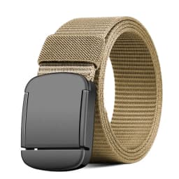 Men's Casual Belt, Non-Metallic Automatic Buckle Canvas Belt, Men's Jeans Belt, Suitable for Outdoor and Daily Matching