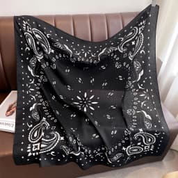 90*90cm Paisley Printed Square Scarf For Women Imitation Silk Scarves Bandanas Luxury Large Shawl Beach Wraps Elegant Hijab