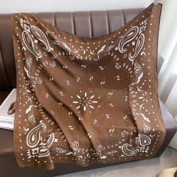 90*90cm Paisley Printed Square Scarf For Women Imitation Silk Scarves Bandanas Luxury Large Shawl Beach Wraps Elegant Hijab