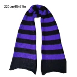 39BD Lady Neckwrap Knitting Stripe Scarf Subculture Neck Scarf Autumn Winter Neckwear