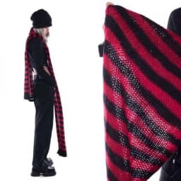 39BD Lady Neckwrap Knitting Stripe Scarf Subculture Neck Scarf Autumn Winter Neckwear