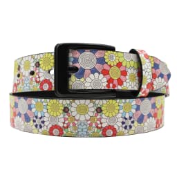 Original, Artistic, and Personalized Graffiti Belt jeans with 3.8cm Wide with wild high-grade American trend white belt