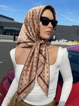 Luxury Dot Silk Scarf Female Square Bandana Hijabs Head Wraps for Women Fashion Foulard Shawls Female Neckerchief Summer