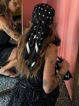 Luxury Dot Silk Scarf Female Square Bandana Hijabs Head Wraps for Women Fashion Foulard Shawls Female Neckerchief Summer