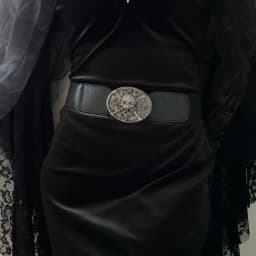 Gothic Skull Metal Buckle Elastic Corset Belt for Women Wide Waistband for Dress and Coats Punk Accessories Black Girdles Winter