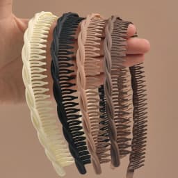4Pcs Autumn Winter Simple Brown Comb with Teeth Hairband NonSlip Hair Hoops Taming Flyaways Headband Wash Face Hair Accessories