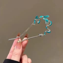 Snake Hairpin Vintage Advanced Sense Chinese Style Hair Stick Enamel Flower Hair Pin Plate Hair Retro Hair Clip Hair Accessory
