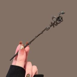 Snake Hairpin Vintage Advanced Sense Chinese Style Hair Stick Enamel Flower Hair Pin Plate Hair Retro Hair Clip Hair Accessory