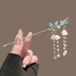 Snake Hairpin Vintage Advanced Sense Chinese Style Hair Stick Enamel Flower Hair Pin Plate Hair Retro Hair Clip Hair Accessory