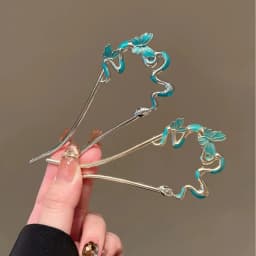 Snake Hairpin Vintage Advanced Sense Chinese Style Hair Stick Enamel Flower Hair Pin Plate Hair Retro Hair Clip Hair Accessory