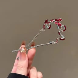 Snake Hairpin Vintage Advanced Sense Chinese Style Hair Stick Enamel Flower Hair Pin Plate Hair Retro Hair Clip Hair Accessory