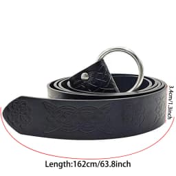 Medieval Belt Vegvisir Knight Waistband PU Leather Belt Retro Renaissance Knight Belt Leather Waistband for Men Women