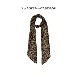 Narrow Strip Leopard Print Scarf Dual-purpose Brown Leopard Vintage Waist Scarf Waist Decoration Neck Scarf