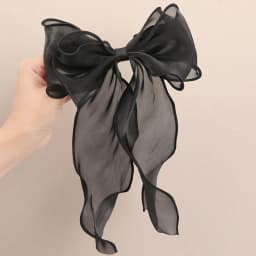 1Pcs Black Polka Dot Organza Bow Hair Clip Women's Fluffy Ribbon Hairgrip French Headdress Sweet Cute Hair Accessories HairPins