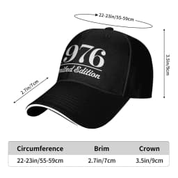 Born in 1976 vintage age 50 years old funny 50th birthday Accessories Men Women Baseball Caps Dad Hat Classic Travel Headwear