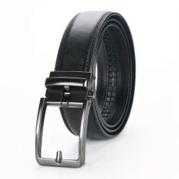 Original Genuine Leather Ratchet Belt - Adjustable Alloy Click Automatic Buckle, High-Quality Leather, Casual Business Style