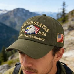 ABLECAP 250th Anniversary Hat USA Patriotic Baseball Caps Eagle Embroidered Baseball Hats for Men Women 250 Year Anniversary Cap