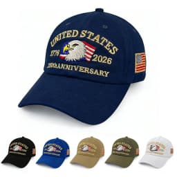 ABLECAP 250th Anniversary Hat USA Patriotic Baseball Caps Eagle Embroidered Baseball Hats for Men Women 250 Year Anniversary Cap