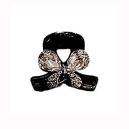 Exquisite Black Crystal Bow Small Hair Claw Forehead Bangs Clip Side Clip Cute Sweet Hair Slides Women's Korean Hair Accessories