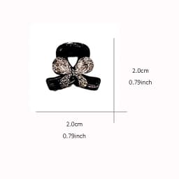 Exquisite Black Crystal Bow Small Hair Claw Forehead Bangs Clip Side Clip Cute Sweet Hair Slides Women's Korean Hair Accessories