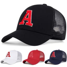Unisex A Letter Embroidery Baseball Net Caps Spring and Summer Outdoor Adjustable Casual Hats Sunscreen Hat Sports Cap