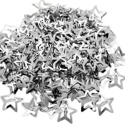 Silver Star Hair Clips Set for Girls - Metal Snap Barrettes with Shiny Jewel Hair Grips Fashionable Hair Accessories