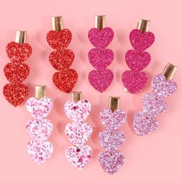8/16pcs Glitter Heart Hair Clips Girls Women Valentine's Day Sweet Heart Barrettes Clips Hairpins for Kids Hair Accessories