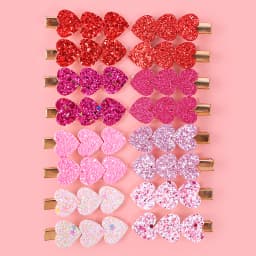 8/16pcs Glitter Heart Hair Clips Girls Women Valentine's Day Sweet Heart Barrettes Clips Hairpins for Kids Hair Accessories