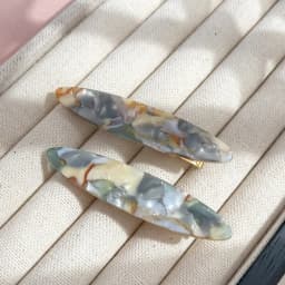 2pcs/Set Elegant Acetate Oval Hairpins Barrettes Korean Style Side Bobby Pins Bangs Hair Clip Accessories for Women And Girls