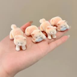 2pcs Cute Playful Kitten Eating Fish Plush Hair Clip Girl Heart Hair Clip Side Ducks Clip Cartoon Fashion Hair Accessories Girl